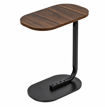 Стіл приставний овальний, МДФ, металевий каркас, 45&times;28&times;59 см, Walnut wood&nbsp; SW-00003367 фото